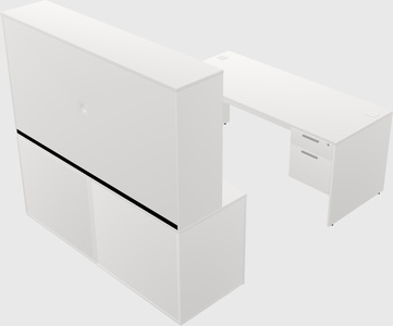 Parallel desk with credenza