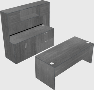 Parallel desk with credenza