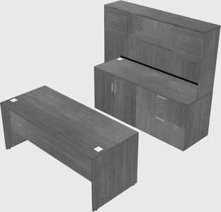 Parallel desk with credenza