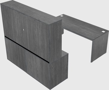 Parallel desk with credenza