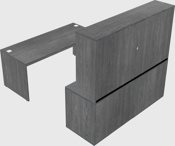 Parallel desk with credenza