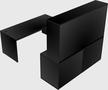 Parallel desk with credenza