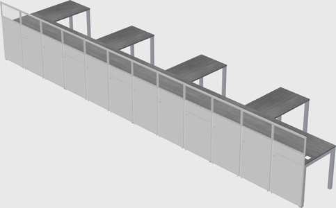 Cubículo compartido en forma de l