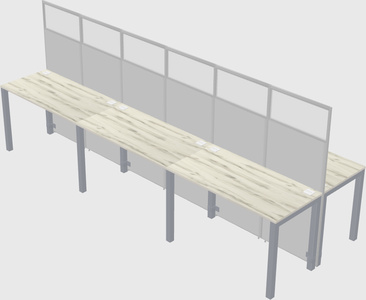 Cubículo rectangular compartido