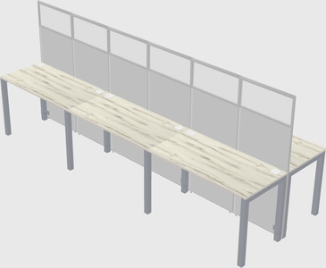 Cubículo rectangular compartido