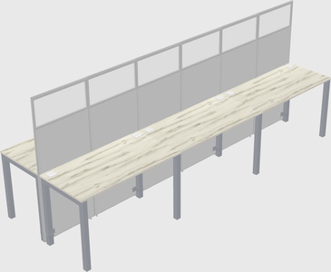 Cubículo rectangular compartido