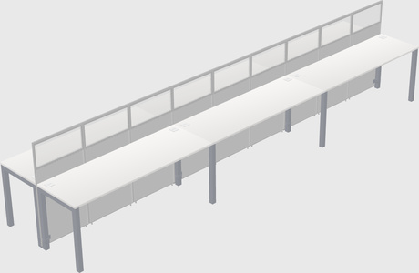 Cubículo rectangular compartido