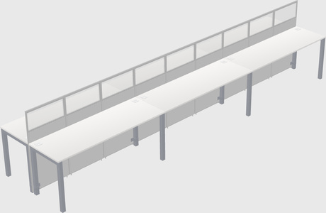 Cubículo rectangular compartido