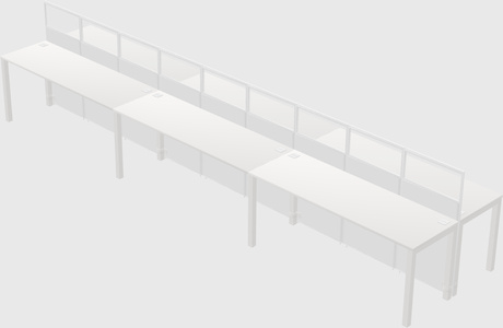 Cubículo rectangular compartido