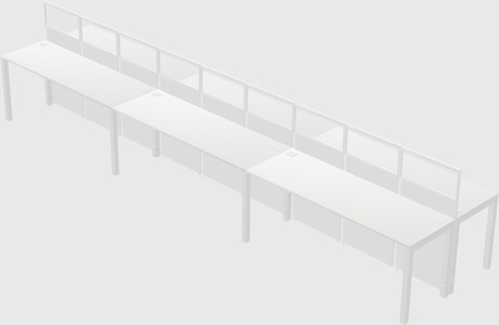 Cubículo rectangular compartido