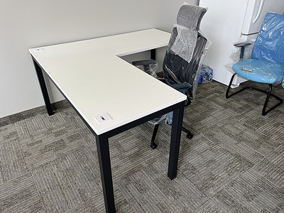 Shared l-shaped desk