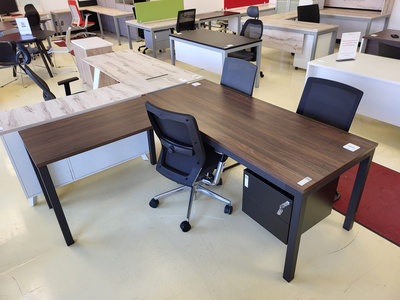 Shared l-shaped desk