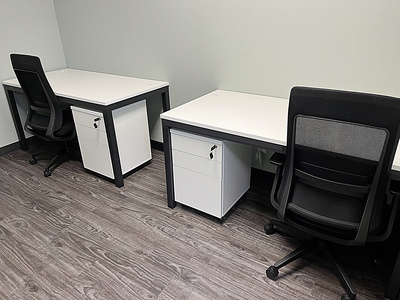 Shared l-shaped desk