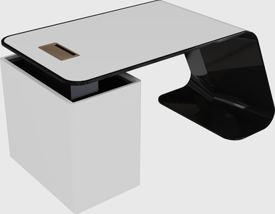 Executive high-gloss desk