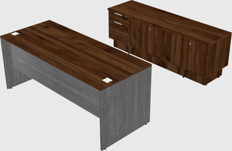 Parallel Desk With Credenza