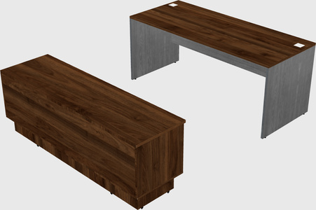 Parallel desk with credenza