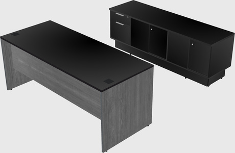 Parallel Desk With Credenza