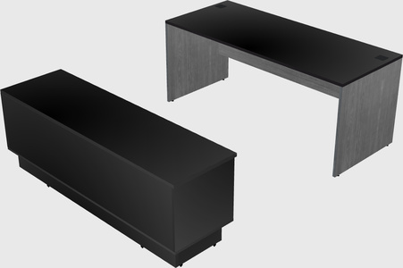 Parallel desk with credenza