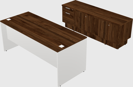 Parallel Desk With Credenza