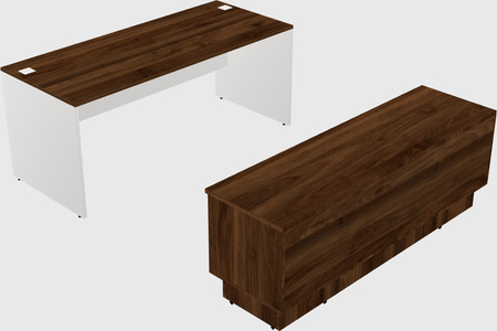 Parallel desk with credenza