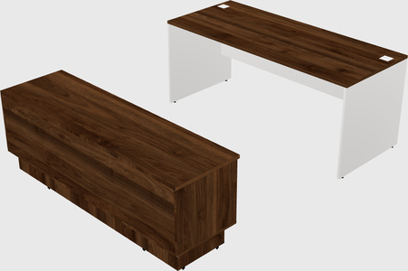 Parallel desk with credenza