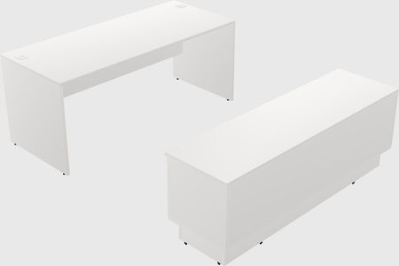 Parallel desk with credenza
