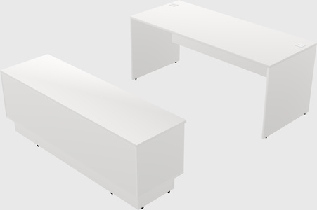 Parallel desk with credenza