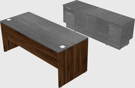 Parallel Desk With Credenza