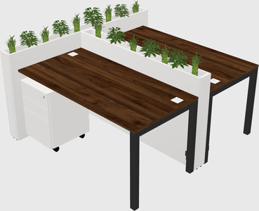Mesa compartilhada retangular