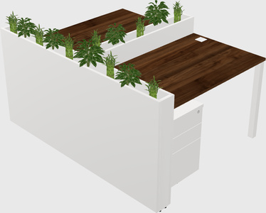 Mesa compartilhada retangular