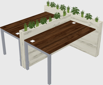 Rectangular shared desk