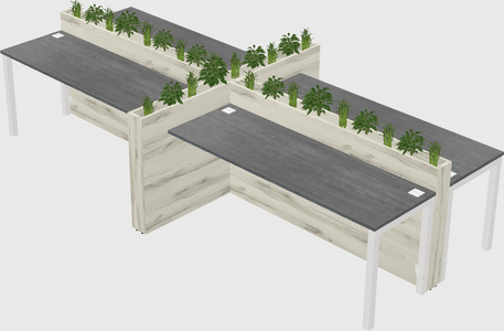 Rectangular shared desk