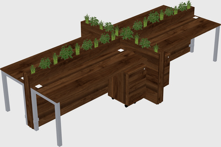 Rectangular shared desk
