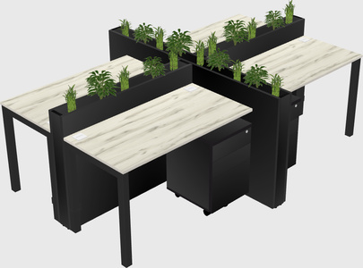 Rectangular shared desk