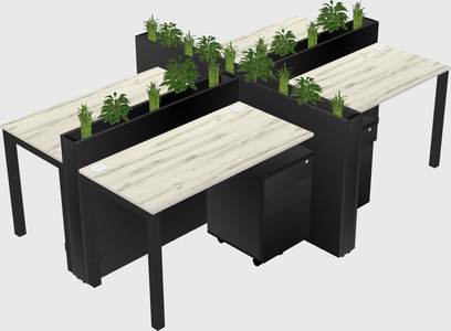 Rectangular shared desk