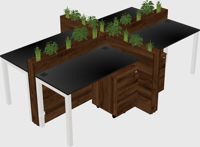 Rectangular shared desk