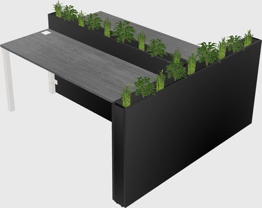 Mesa compartilhada retangular