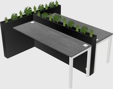 Mesa compartilhada retangular
