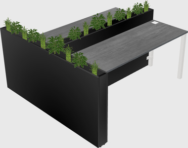 Mesa compartilhada retangular