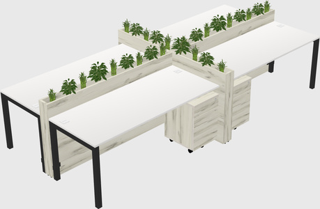 Rectangular shared desk