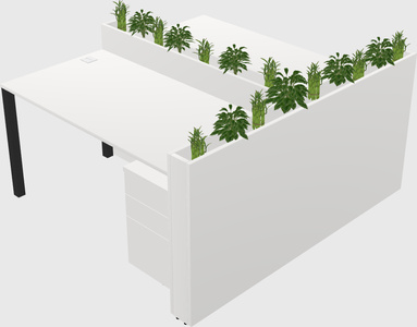 Mesa compartilhada retangular