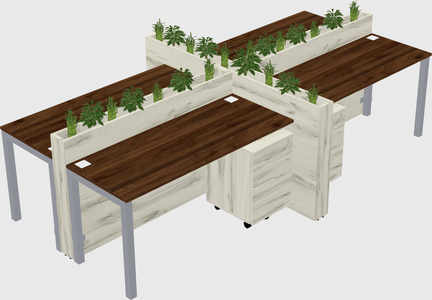 Rectangular shared desk