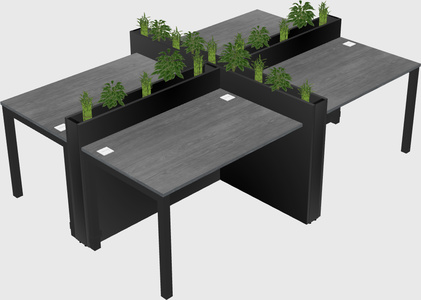 Rectangular shared desk