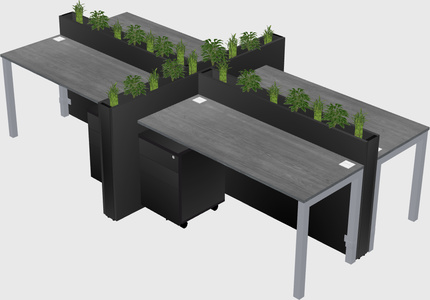 Mesa compartilhada retangular