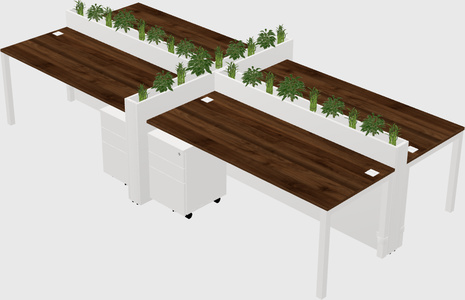Rectangular shared desk