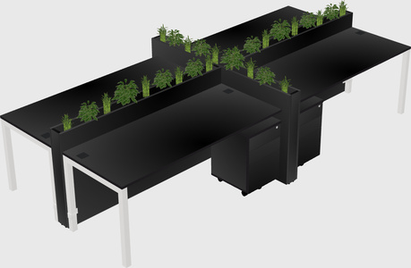 Rectangular shared desk