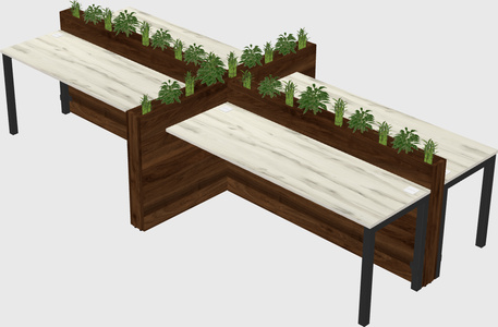 Rectangular shared desk