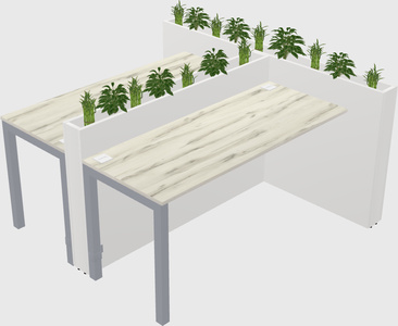 Rectangular shared desk