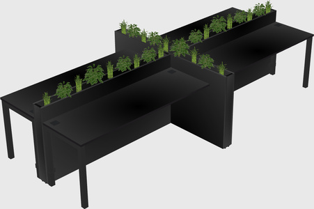Rectangular shared desk