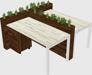 Rectangular shared desk